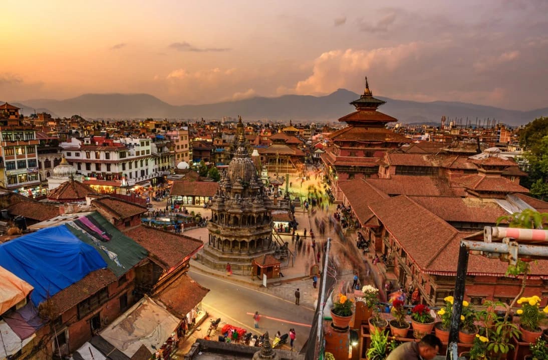 Arrive at TIA in Kathmandu (1365 m) and transfer to hotel - 25 m