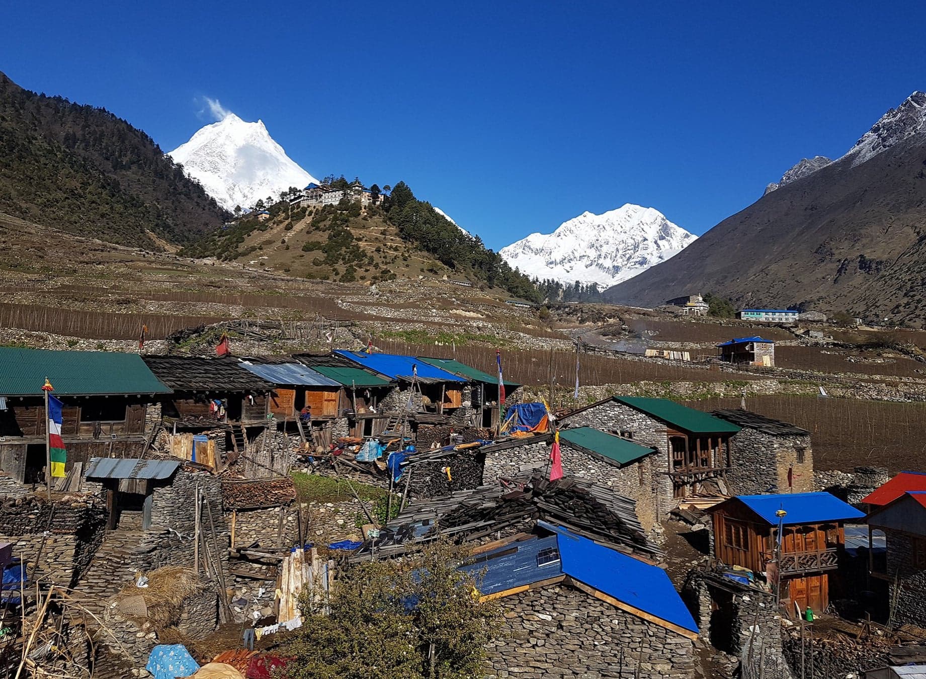 Trek from Namrung village to Shyala (3,500 m) (18 km – 8/9) hours)