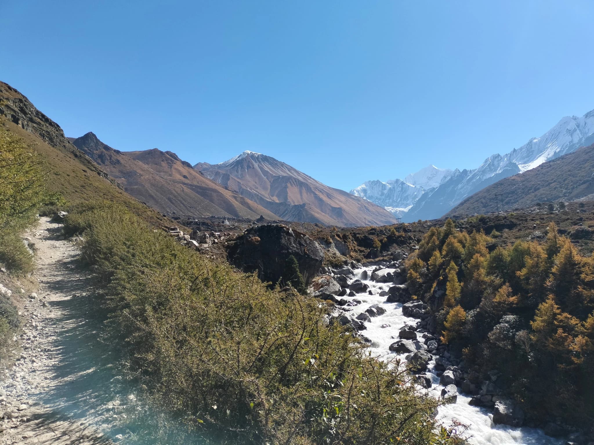 Trek from Lama hotel to Syabrubensi - (11km/5/6 hours)