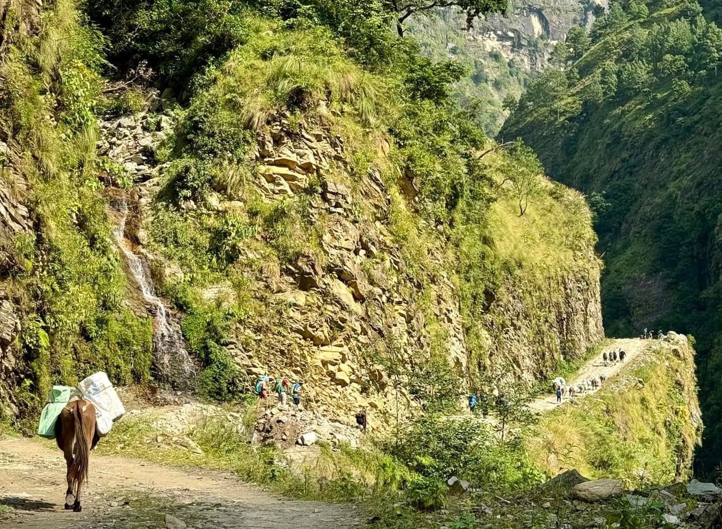 Trek from Machhakhola to Jagat (1,410 m) – (13.5 km - 7/8 hours)