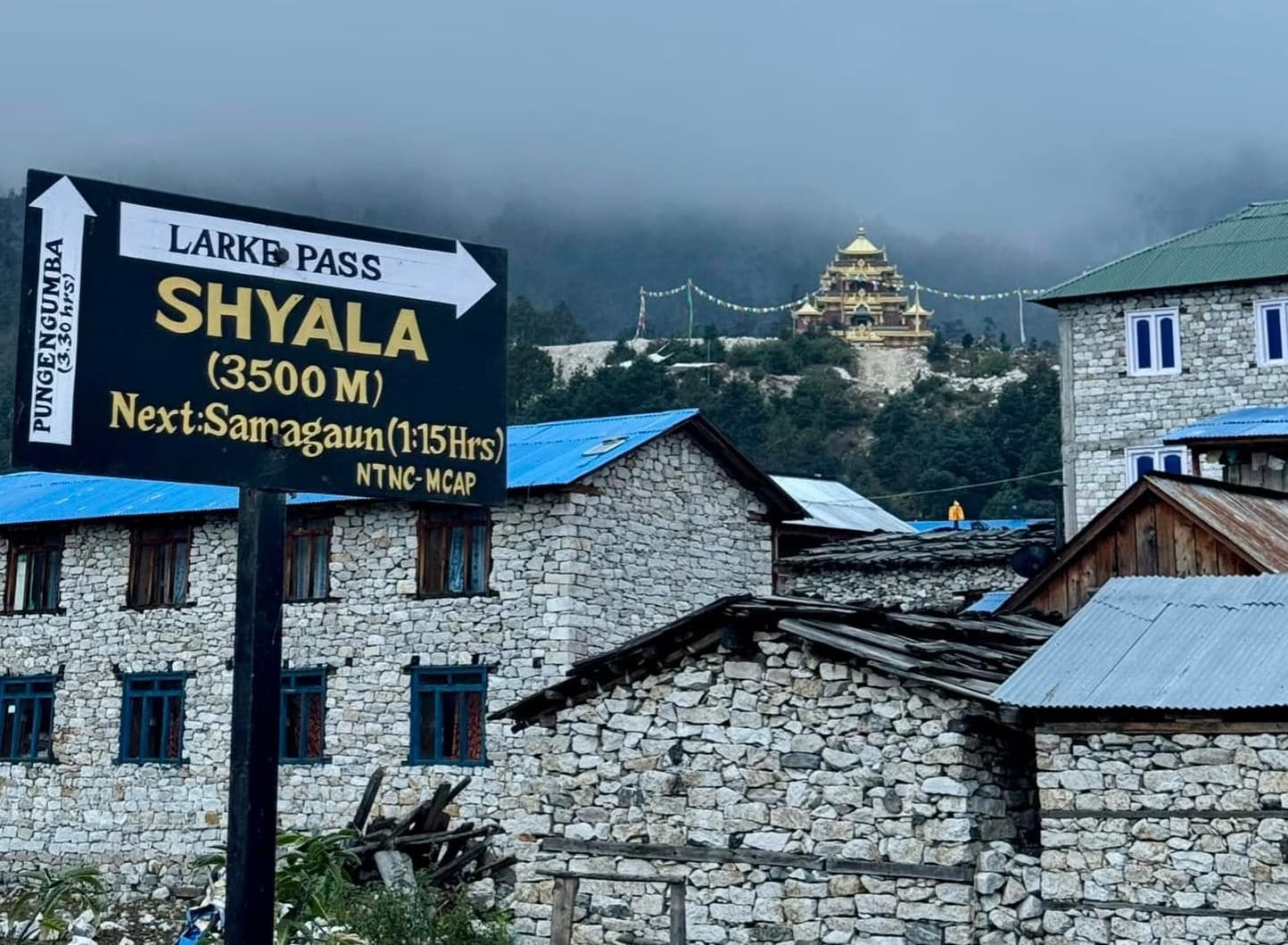 Trek from Namrung village to Shyala (3,500 m) (18 km – 8/9) hours)