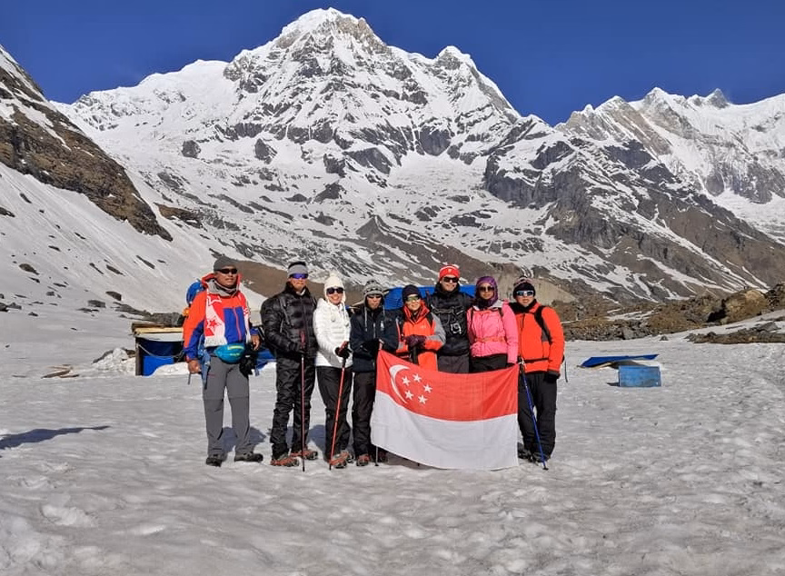 Trek from Annapurna Base Camp to Bamboo 2,335 m – 7/8 hrs