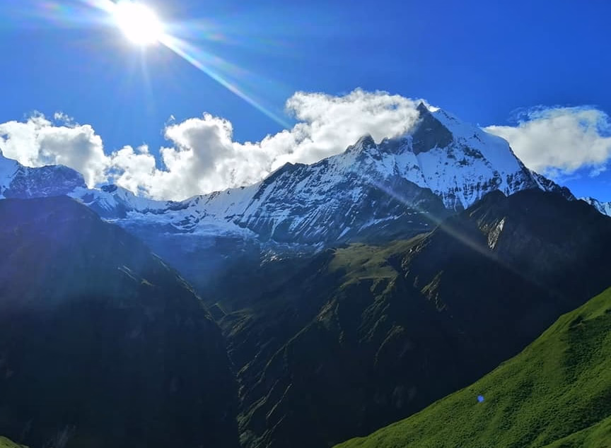 Trek from Annapurna Base Camp to Bamboo 2,335 m – 7/8 hrs