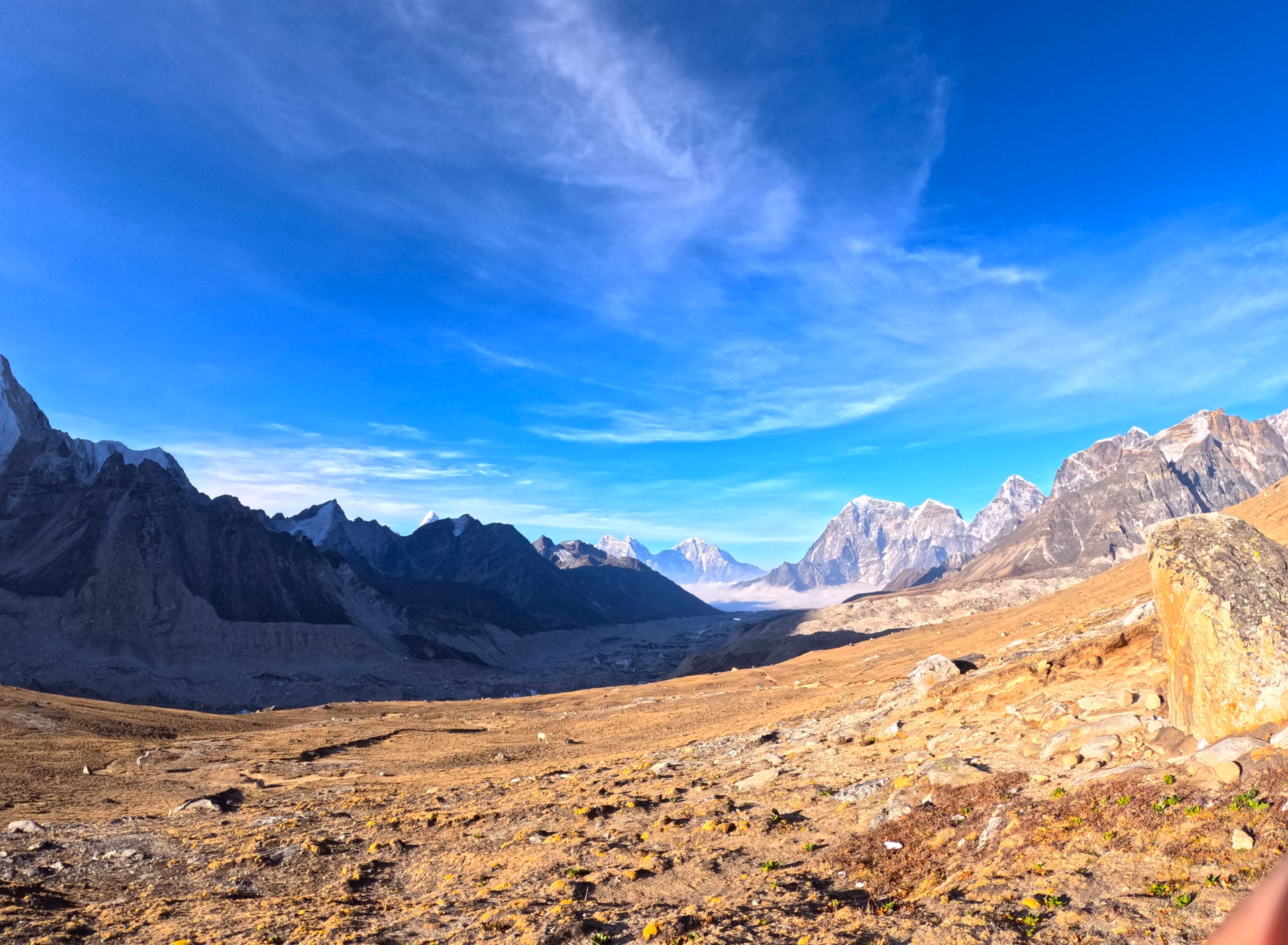 Morning climb on top Kalapathar 5,545 m trek to Lobuche 4,865 m – 5/6 hrs.