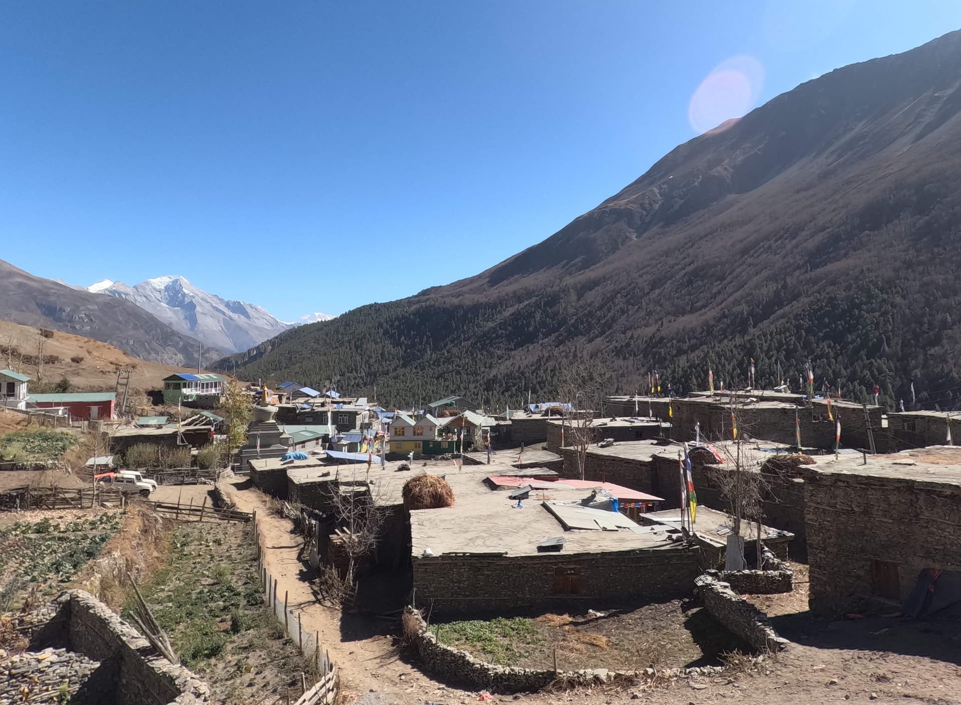 Trek from Manang to Khangsar Village (3756 m) – 3/4 hours.