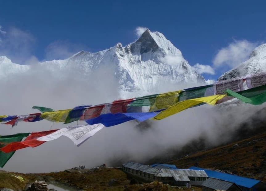 Spectacular view of mt Machhapuchhre from Annapurna Base Camp