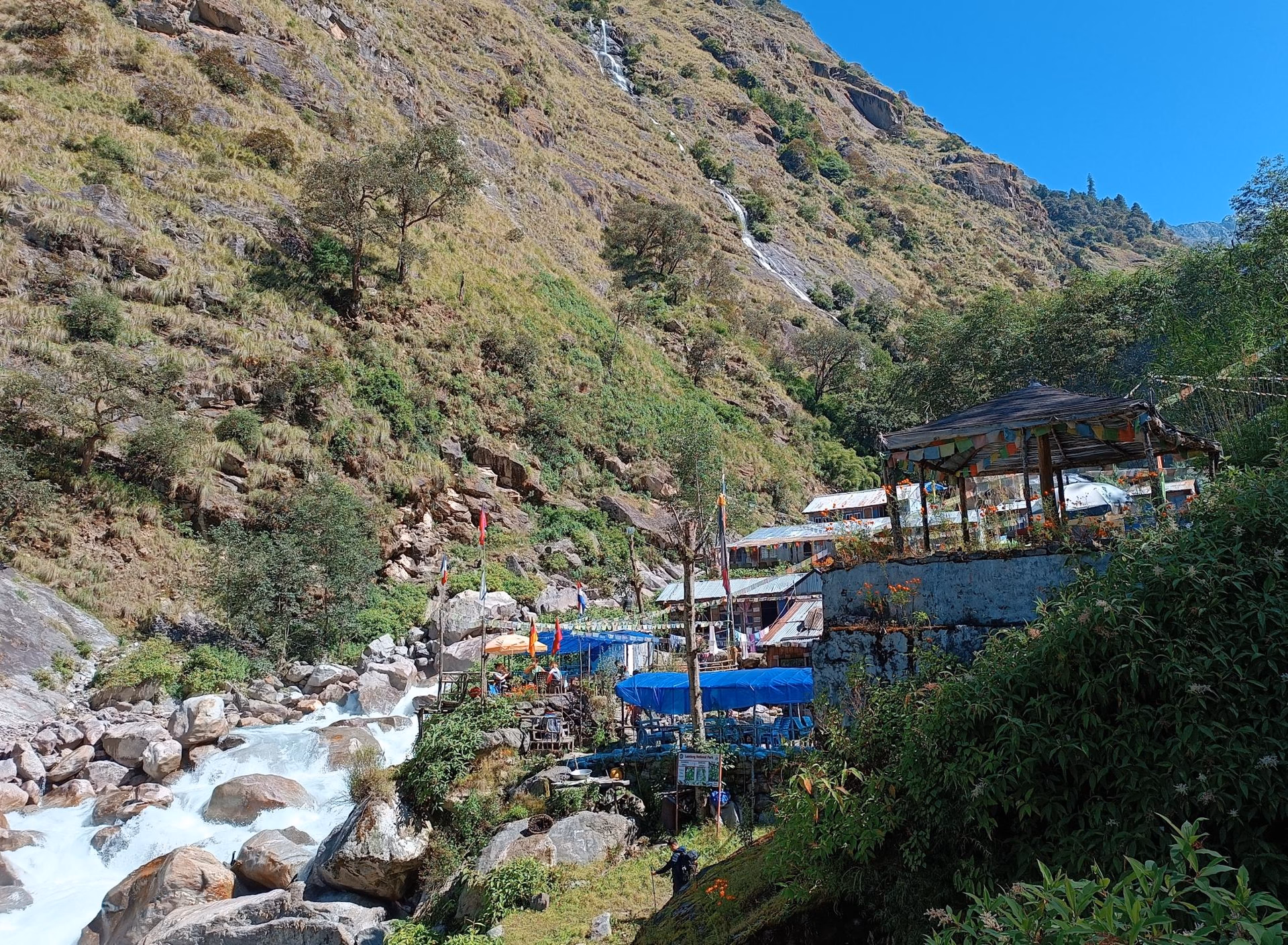 Kathmandu to Syabrubesi by sharing jeep (1,550 m) -6/7 hrs - 123km) then trek to Bambo (1920m) - 3/4 hrs