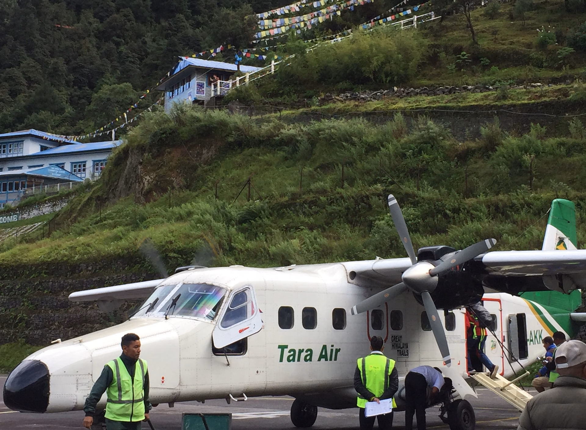 Fly to Lukla 2,860m and trek to Phakding village 2,640 m – 3/4 hrs.