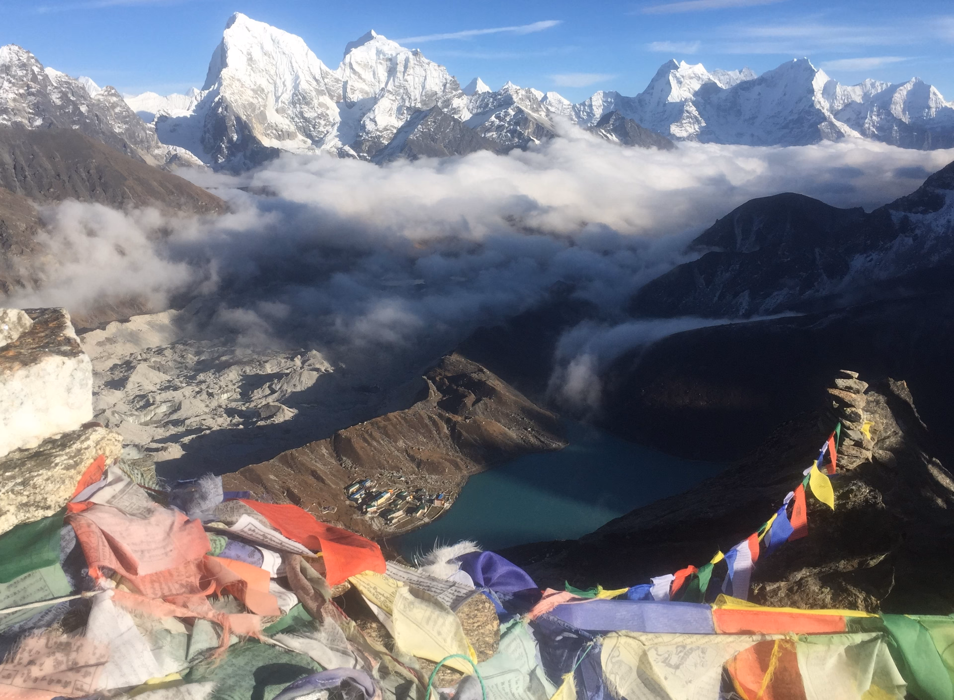 Morning hike to Gokyo Ri - 1 Hrs (5357 m) then back to down Dole -4010 m (6/7 Hrs)