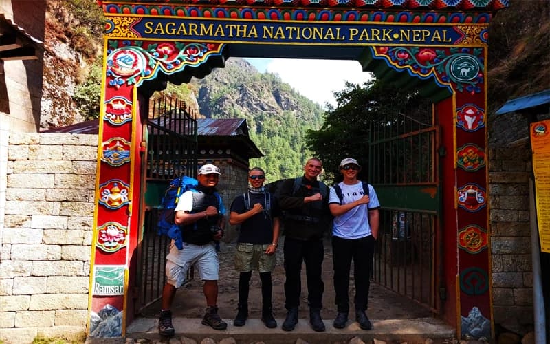 Trek from Namche Bazar to Lukla (Altitude: 2860 m/9384 ft) 17 km ) 7/8 Hours