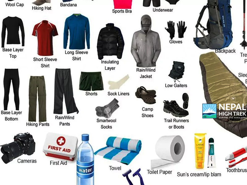 Packing list of Manaslu Circuit Trek